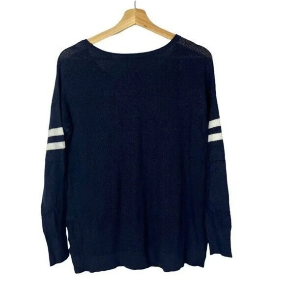 American Eagle AEO Navy Blue Varsity Thermal Long Sleeve M - Picture 2 of 3